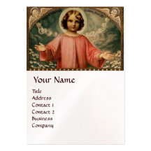 CHILD JESUS WITH ANGELS AND CHRISMAS CROWNS,pearl Business Card Templates