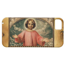 CHILD JESUS WITH ANGELS, Brown Parchment