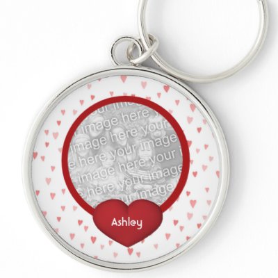Child Photo Template Hearts Personalized Keychain by SmilinEyesTreasures