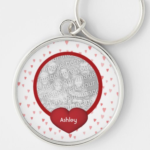 Child Photo Template Hearts Personalized Keychain
