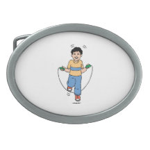Child Playing with a Jump Rope Belt Buckle