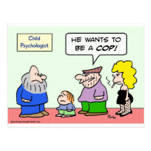 child psychologist cop police criminals post cards
