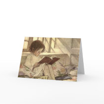 Child Reading a Book by Jessie Willcox Smith Card