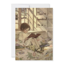 Child Reading a Book by Jessie Willcox Smith Personalized Invites
