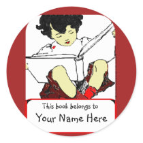 Child Reading Bookplate