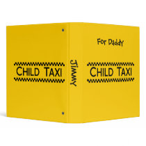 Child Taxi Funny Design for Driving Fathers/Moms Vinyl Binders