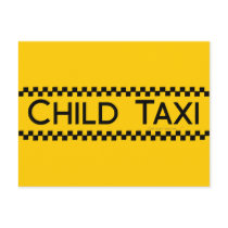 Child Taxi Funny Design for Driving Fathers/Moms Postcards