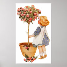 Child Tending Flowers Posters and Prints