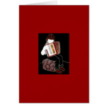 Child With Accordion Greeting Cards
