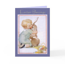 'Child With His Bunny' Easter Card