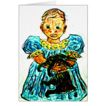 Child With Rabbit Cards