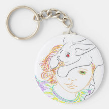 Child with Rabbit Keychain