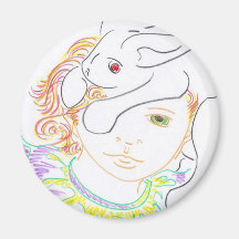 Child with Rabbit Magnet