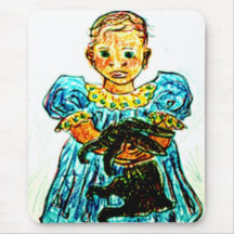 Child with Rabbit Mouse Pads