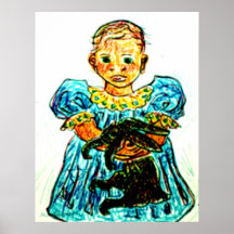 Child With Rabbit Poster