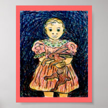 Child With Rabbit Poster