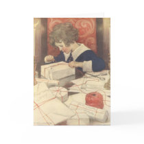 Child Wrapping Presents; Jessie Willcox Smith Greeting Card