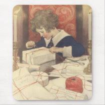 Child Wrapping Presents; Jessie Willcox Smith Mousepad