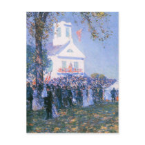 Childe Hassam - Harvest in a village in New Englan Postcard