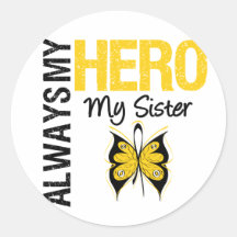 Childhood Cancer Always My Hero My Sister Stickers