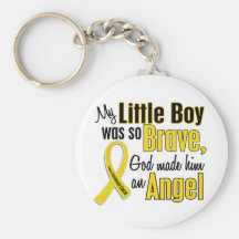 Childhood Cancer ANGEL 1 Little Boy Key Chains