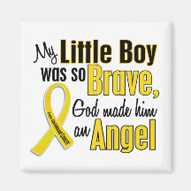 Childhood Cancer ANGEL 1 Little Boy Refrigerator Magnets
