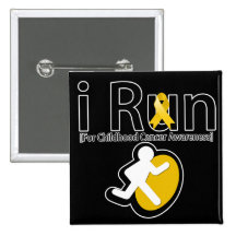 Childhood Cancer Awareness I Run Pinback Buttons