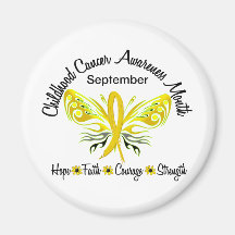 Childhood Cancer Awareness Month Butterfly 3.2 Fridge Magnets