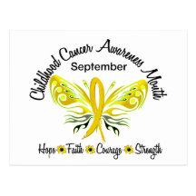 Childhood Cancer Awareness Month Butterfly 3.2 Post Cards