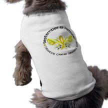 Childhood Cancer Awareness Month Butterfly 3.3 Doggie T Shirt