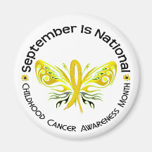 Childhood Cancer Awareness Month Butterfly 3.3 Magnet