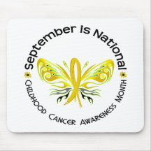 Childhood Cancer Awareness Month Butterfly 3.3 Mousepad