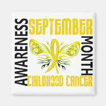 Childhood Cancer Awareness Month Butterfly 3.4 Magnet