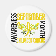 Childhood Cancer Awareness Month Butterfly 3.4 Fridge Magnets