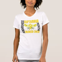 Childhood Cancer Awareness Month Butterfly 3.4 Tee Shirt