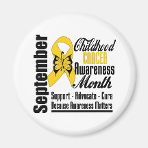 Childhood Cancer Awareness Month Butterfly v5 Magnet