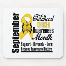 Childhood Cancer Awareness Month Butterfly v5 Mouse Pads