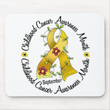 Childhood Cancer Awareness Month Flower Ribbon 3 Mousepads