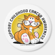 Childhood Cancer Cat Fridge Magnet