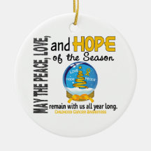Childhood Cancer Christmas 3 Snow Globe Ornaments