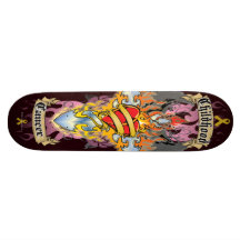Childhood Cancer Cross & Heart Skate Board