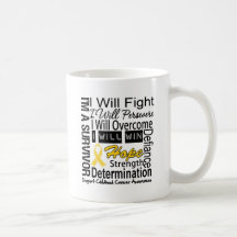 Childhood Cancer Fight Persevere Overcome Win Coffee Mug