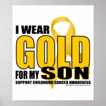 Childhood Cancer Gold for Son Print