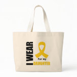 Childhood Cancer I Wear Gold Ribbon Daughter Tote Bag