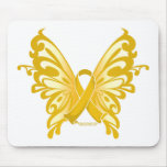 Childhood Cancer Ribbon Butterfly Mouse Pad