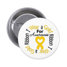 Childhood Cancer Ribbon For Awareness Pinback Button