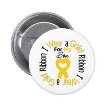 Childhood Cancer Ribbon For My Son Pinback Button