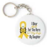 Childhood Cancer Ribbon My Hero My Daughter Key Chain