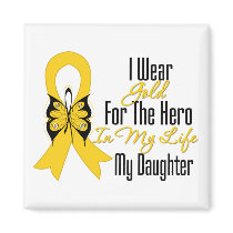 Childhood Cancer Ribbon My Hero My Daughter Magnet