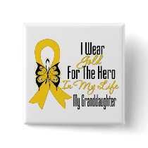 Childhood Cancer Ribbon My Hero My Granddaughter Pin